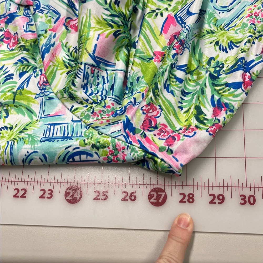 STELLA PARKER Cruise Summer Party Gold Buttons Stretch Tropical Print Sheath 3X - Picture 15 of 16